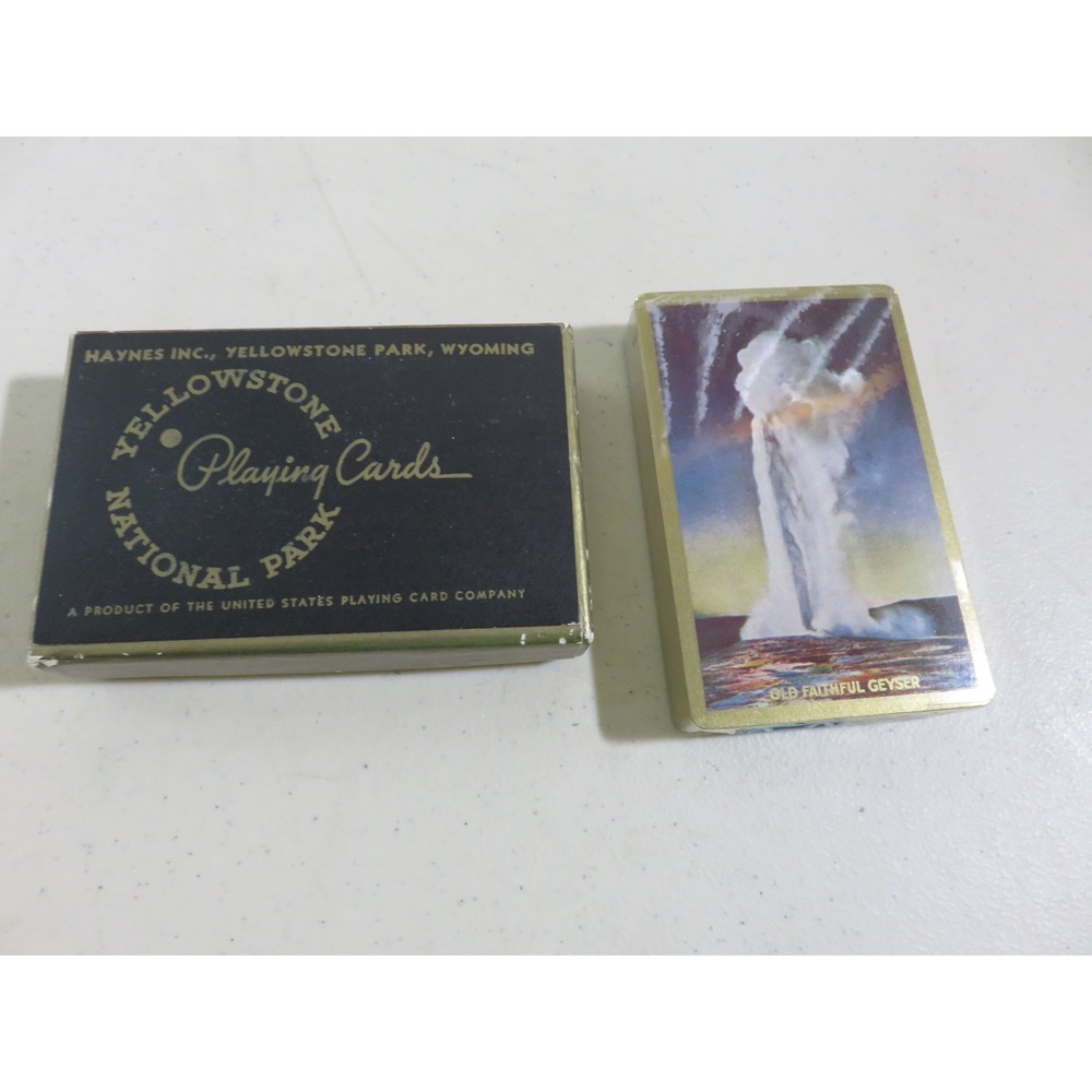 Vintage Yellowstone National Park Playing Cards Haynes Old Faithful Sealed